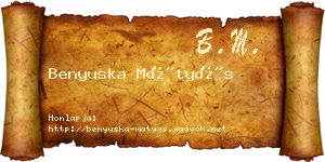 Benyuska Mátyás névjegykártya