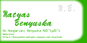 matyas benyuska business card